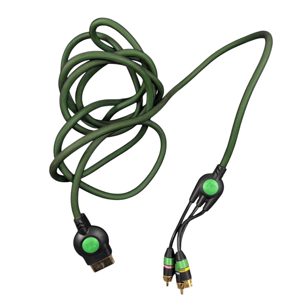 Monster Game Component A/V Cable for Xbox Green Braided Gold Plated High Def